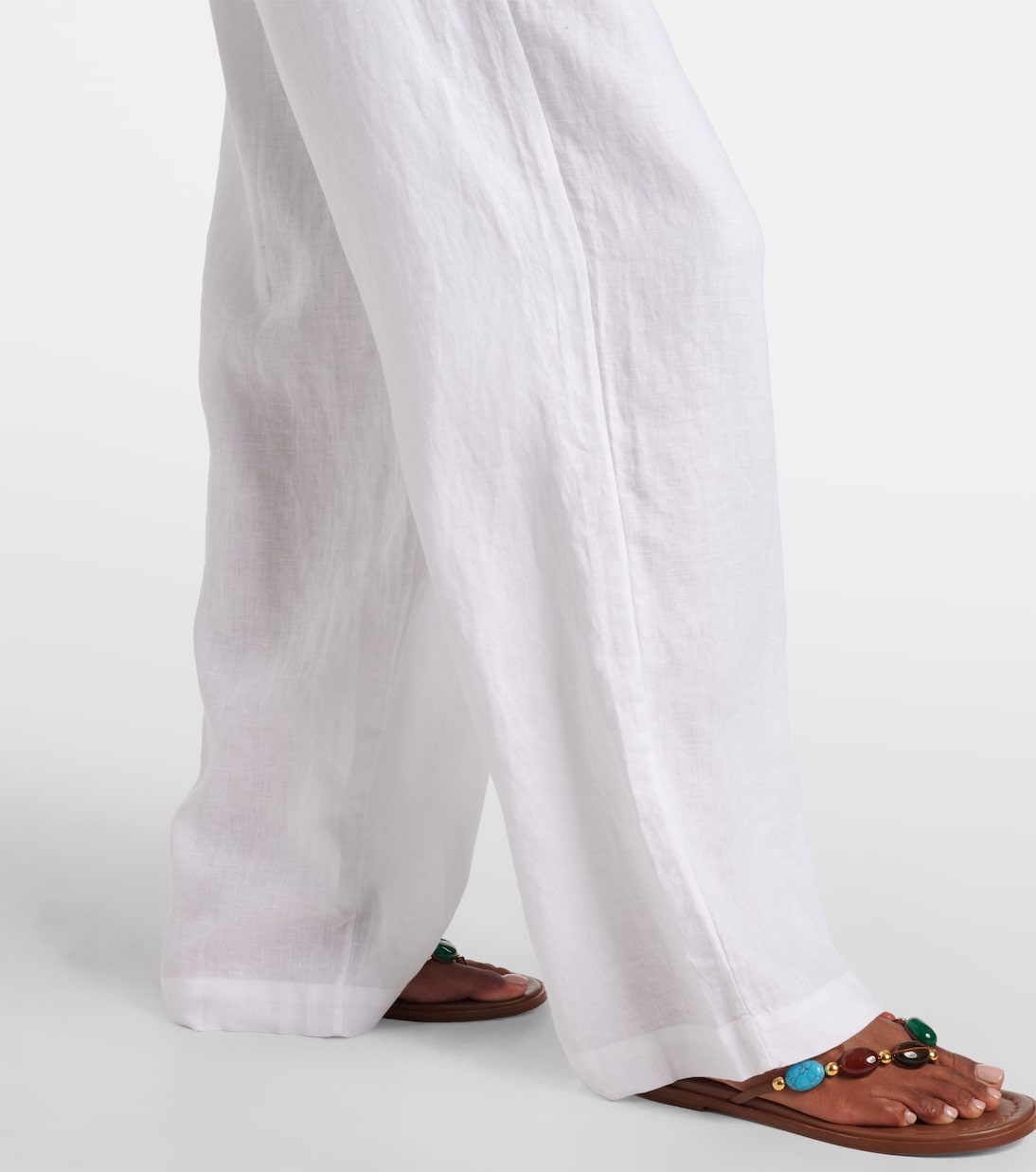 Pantalon ample White Bay en lin | Heidi Klein