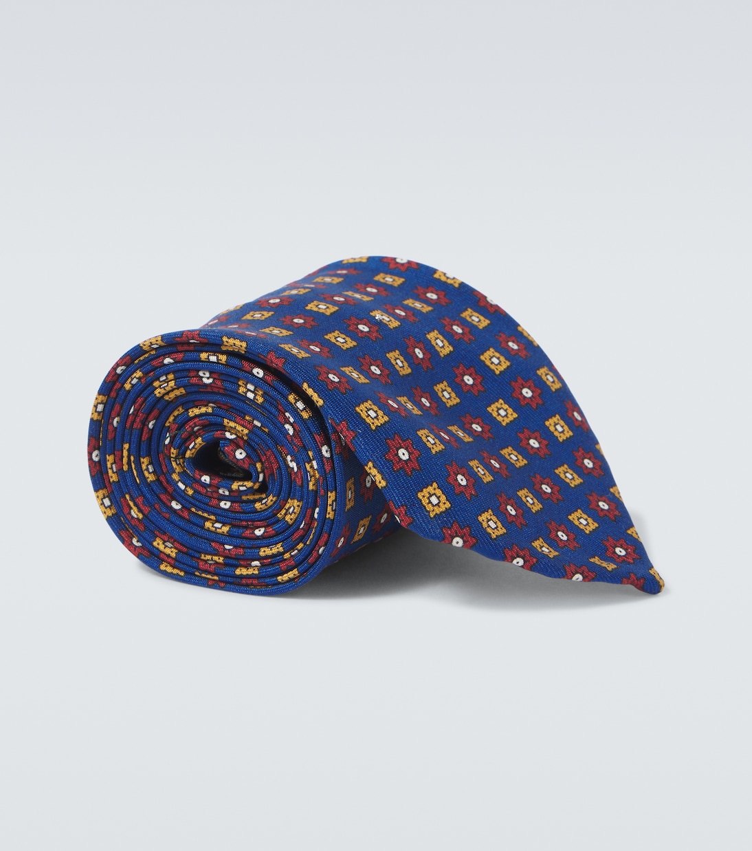 Cravatta in twill di seta con stampa | Rubinacci