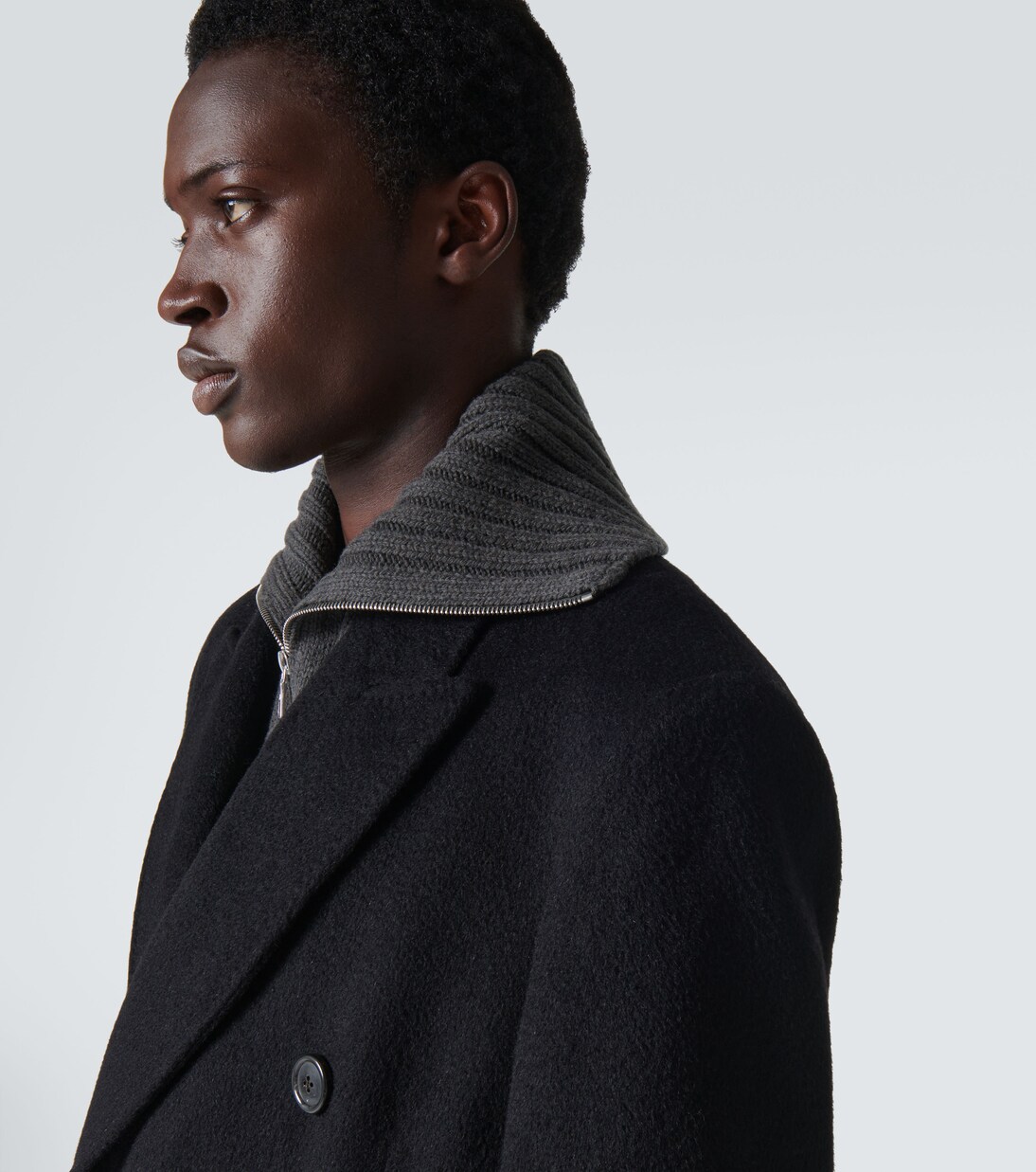 Sciarpa in lana vergine a coste con zip | Dries Van Noten