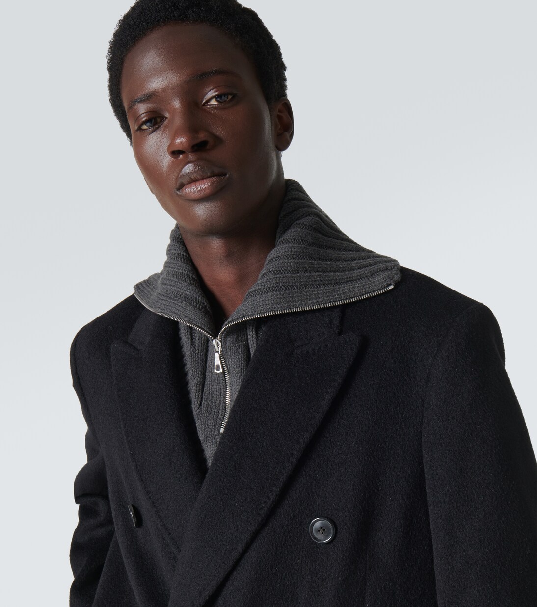 Sciarpa in lana vergine a coste con zip | Dries Van Noten