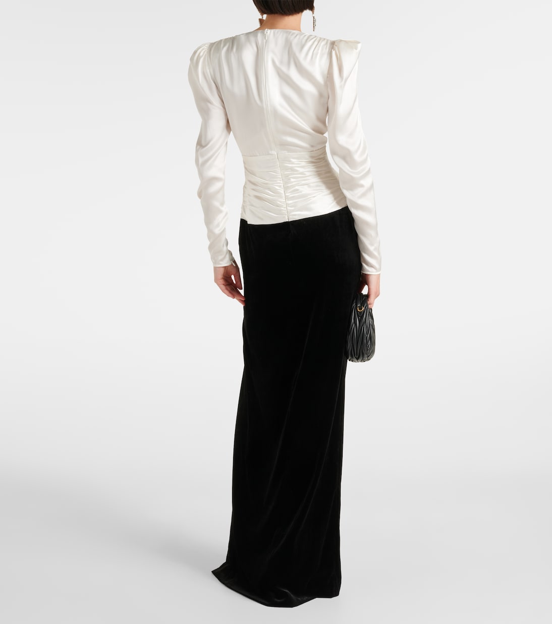 Maxikleid aus Satin und Samt | Alessandra Rich