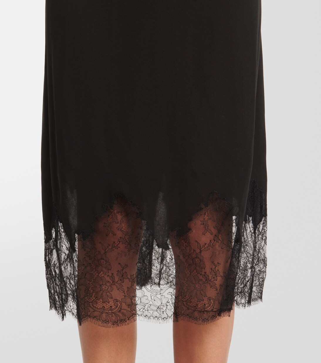 Abito midi in georgette con pizzo | Valentino