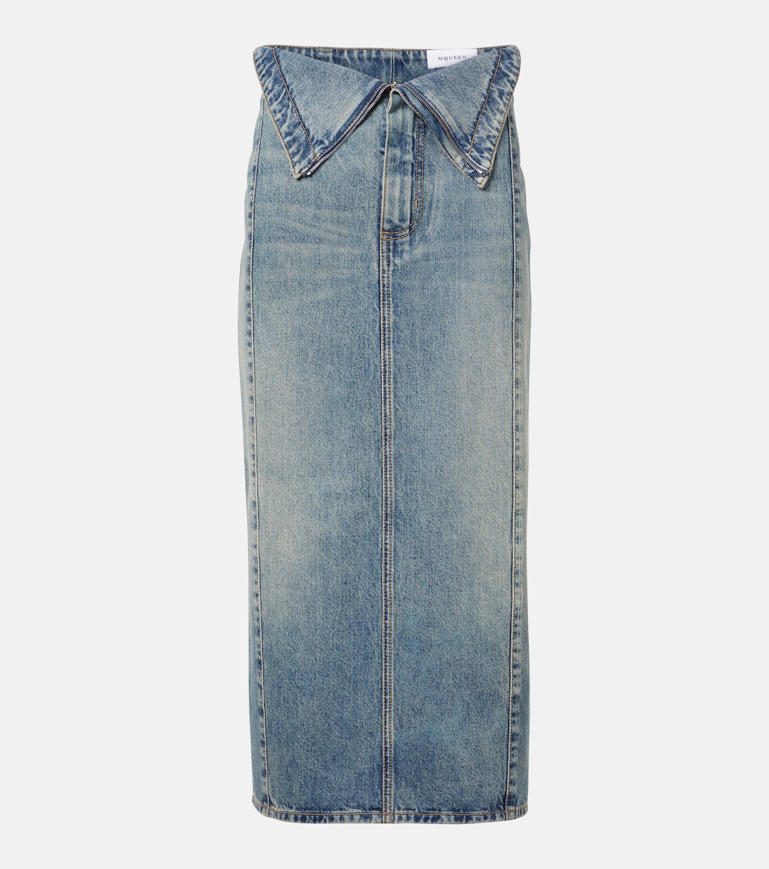 Falda midi de denim | McQueen