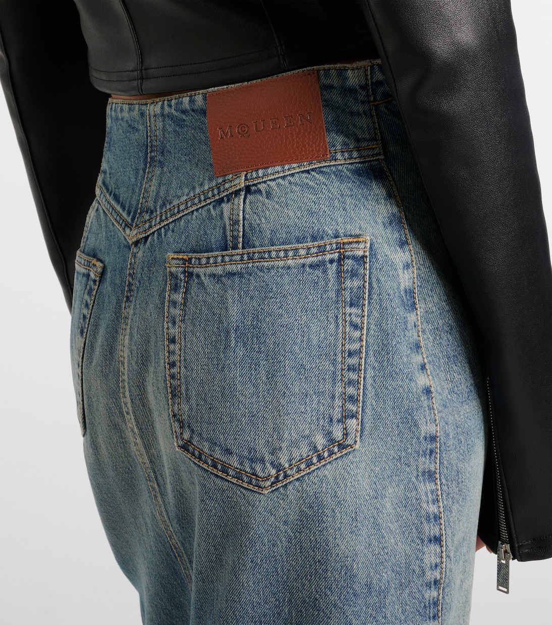 Falda midi de denim | McQueen