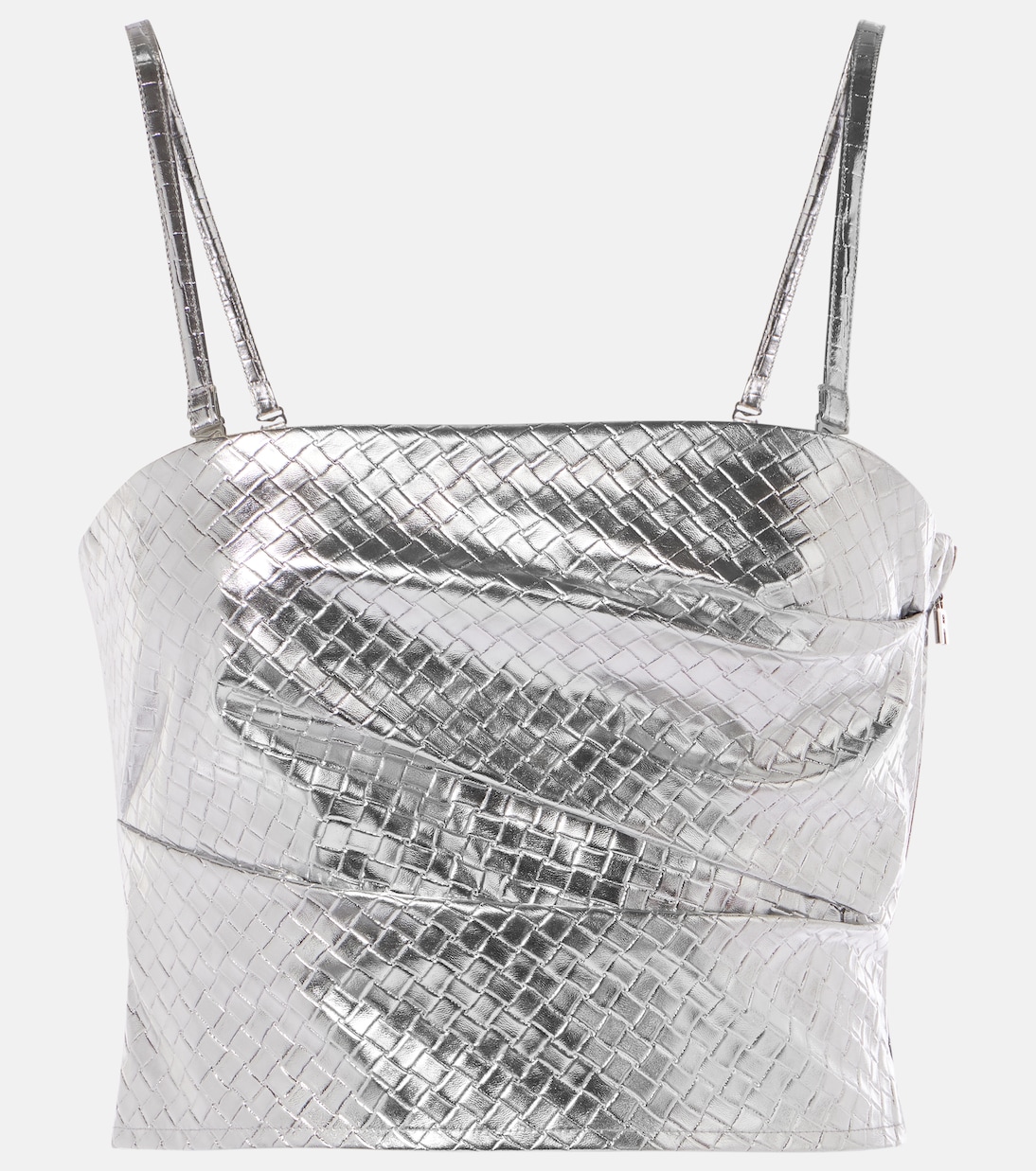 Metallic-effect draped top | Rotate