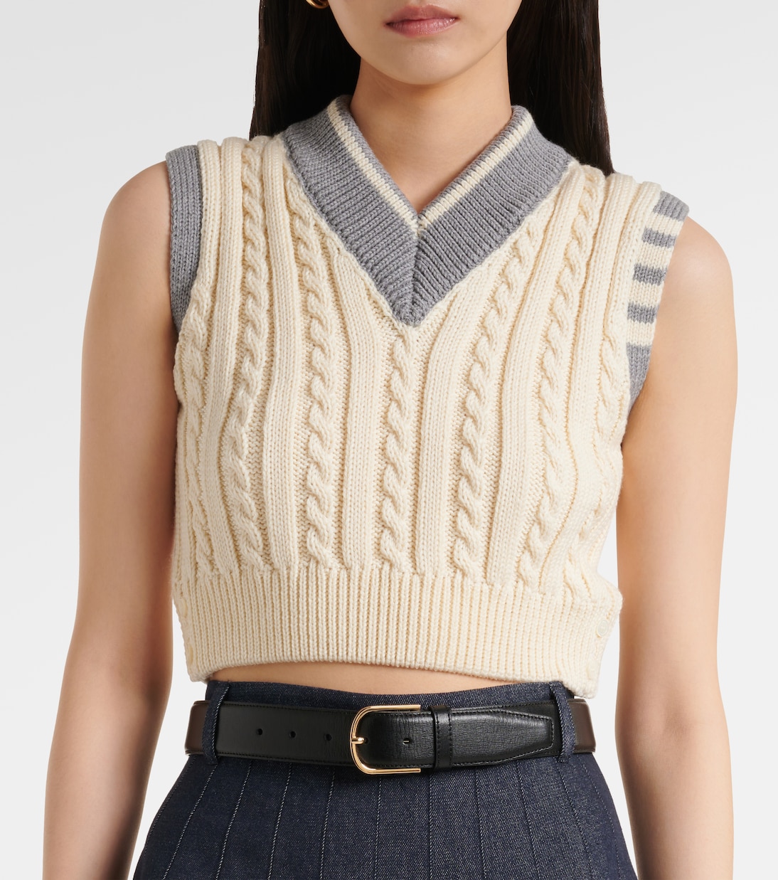 Cropped-Pullunder aus Wolle | Thom Browne