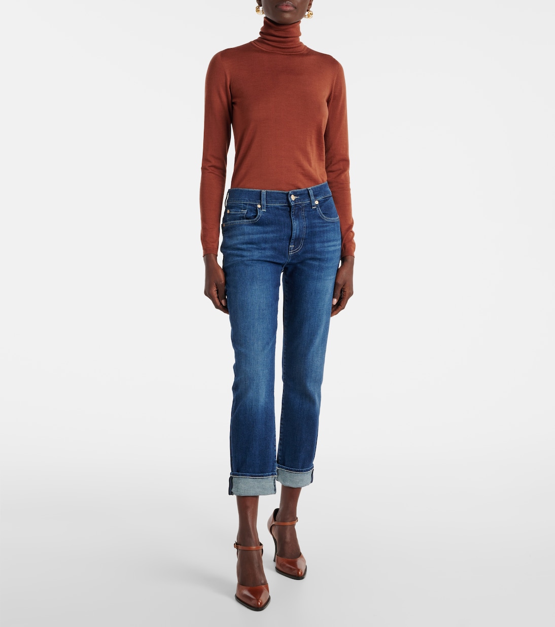 Jean skinny raccourci à taille mi-haute | 7 For All Mankind
