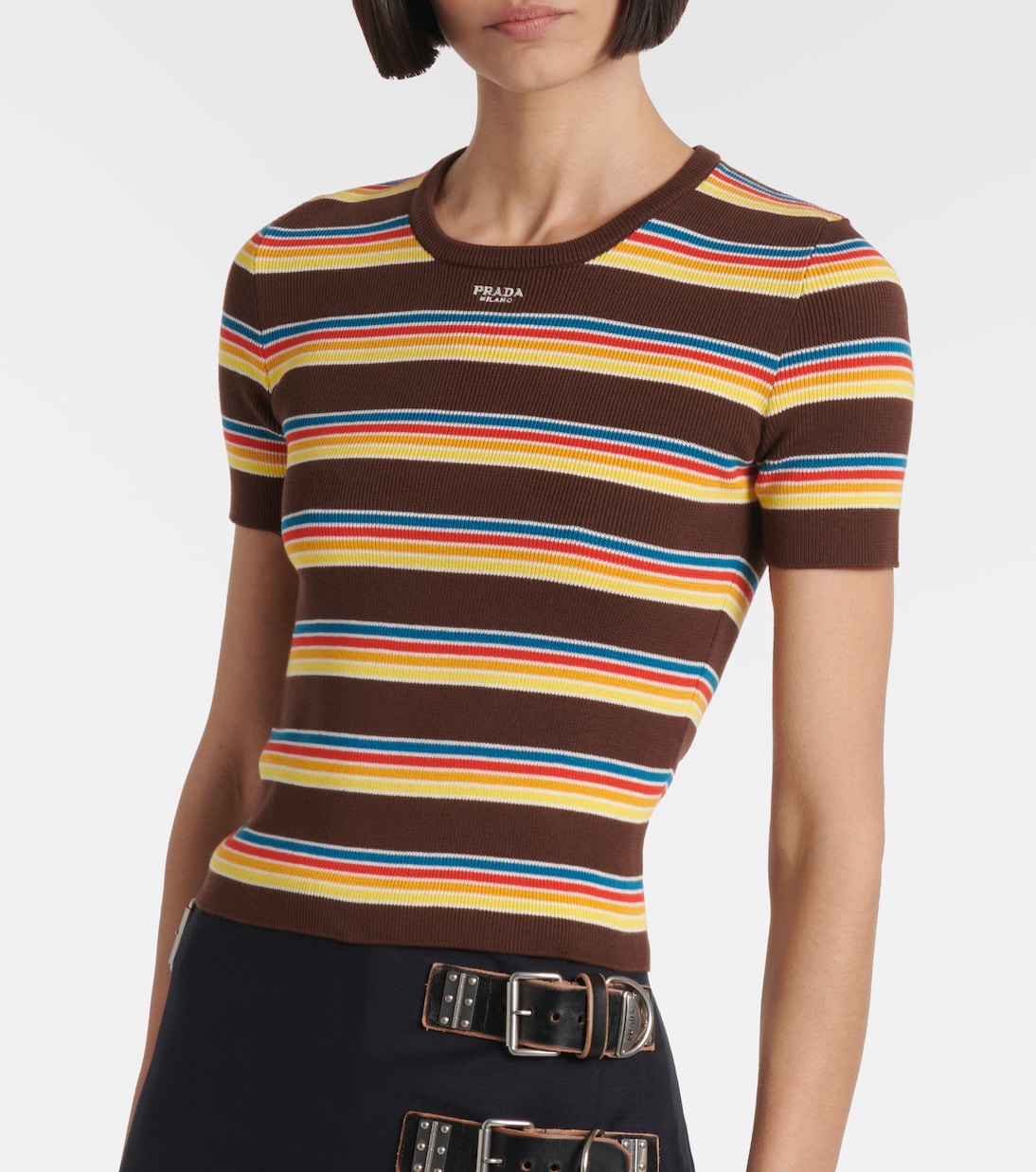 Pullover in cotone a righe | Prada