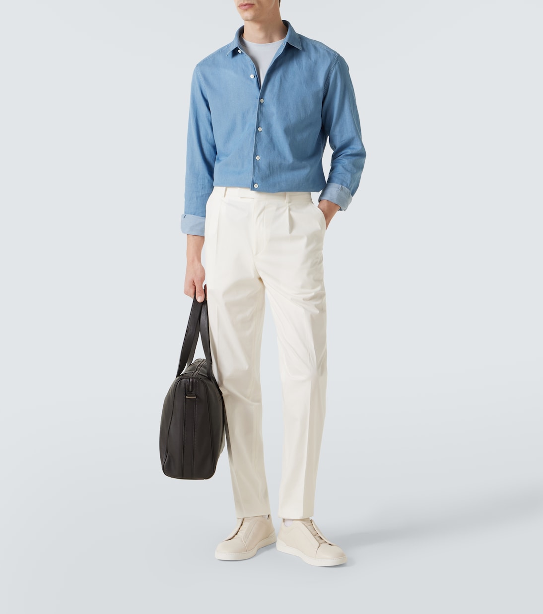 Camicia di jeans in cotone e lino | Zegna