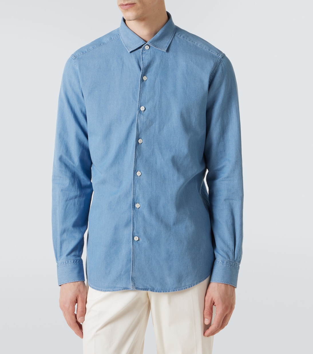 Camicia di jeans in cotone e lino | Zegna