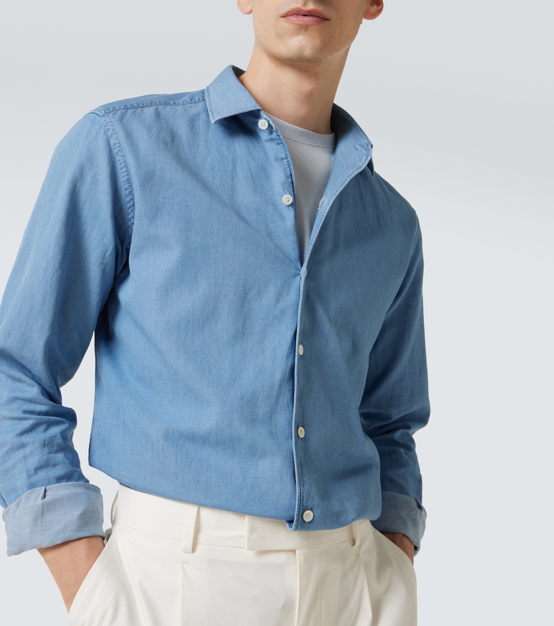 Camicia di jeans in cotone e lino | Zegna