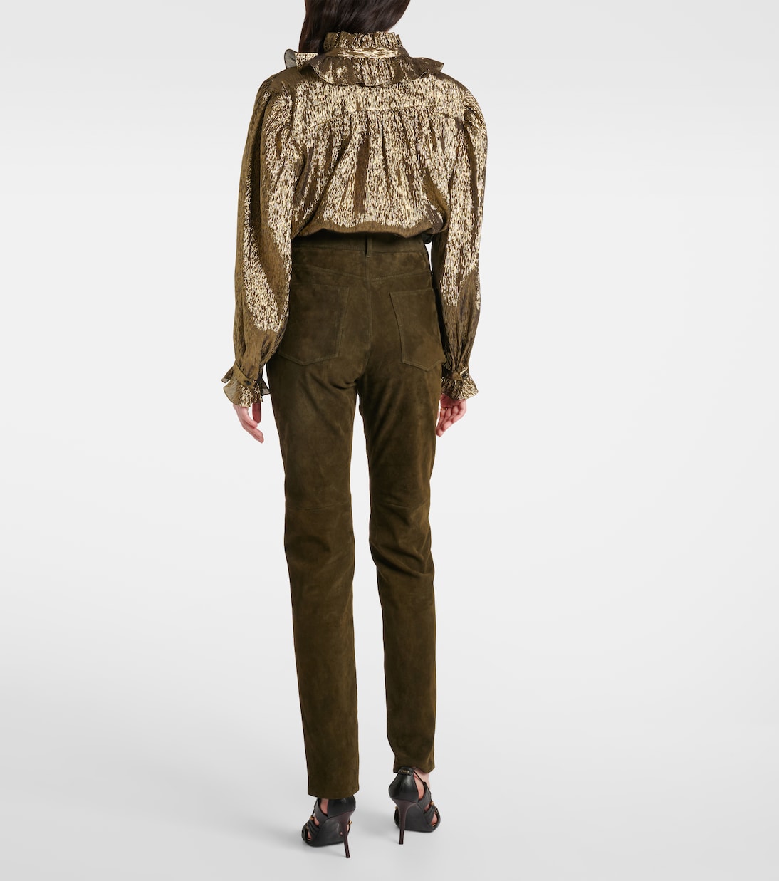 Pantalon slim en daim | Chloé