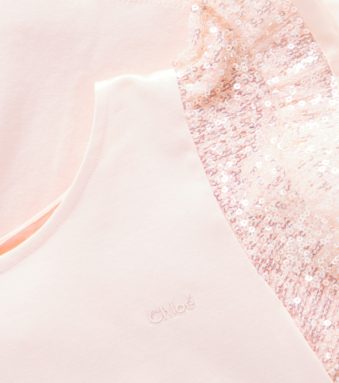 Sequined cotton jersey top | Chloé Kids