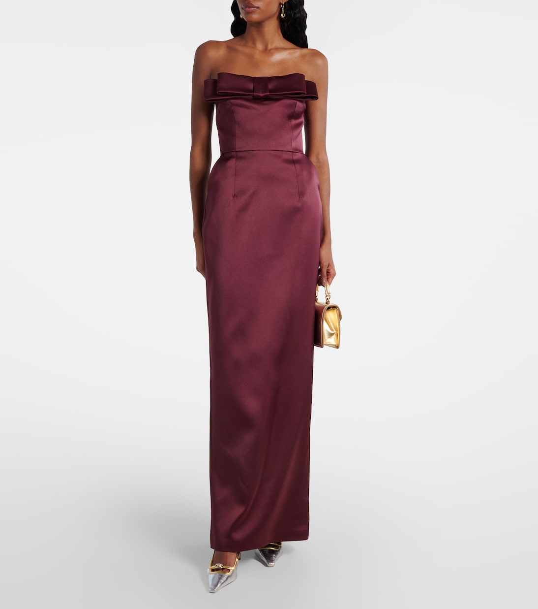 Sisu bow-detail satin gown | The New Arrivals Ilkyaz Ozel