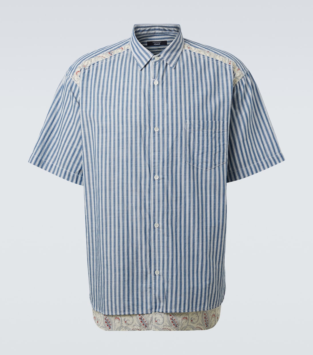 Camisa en sarga de algodón a rayas | Comme des Garçons Homme