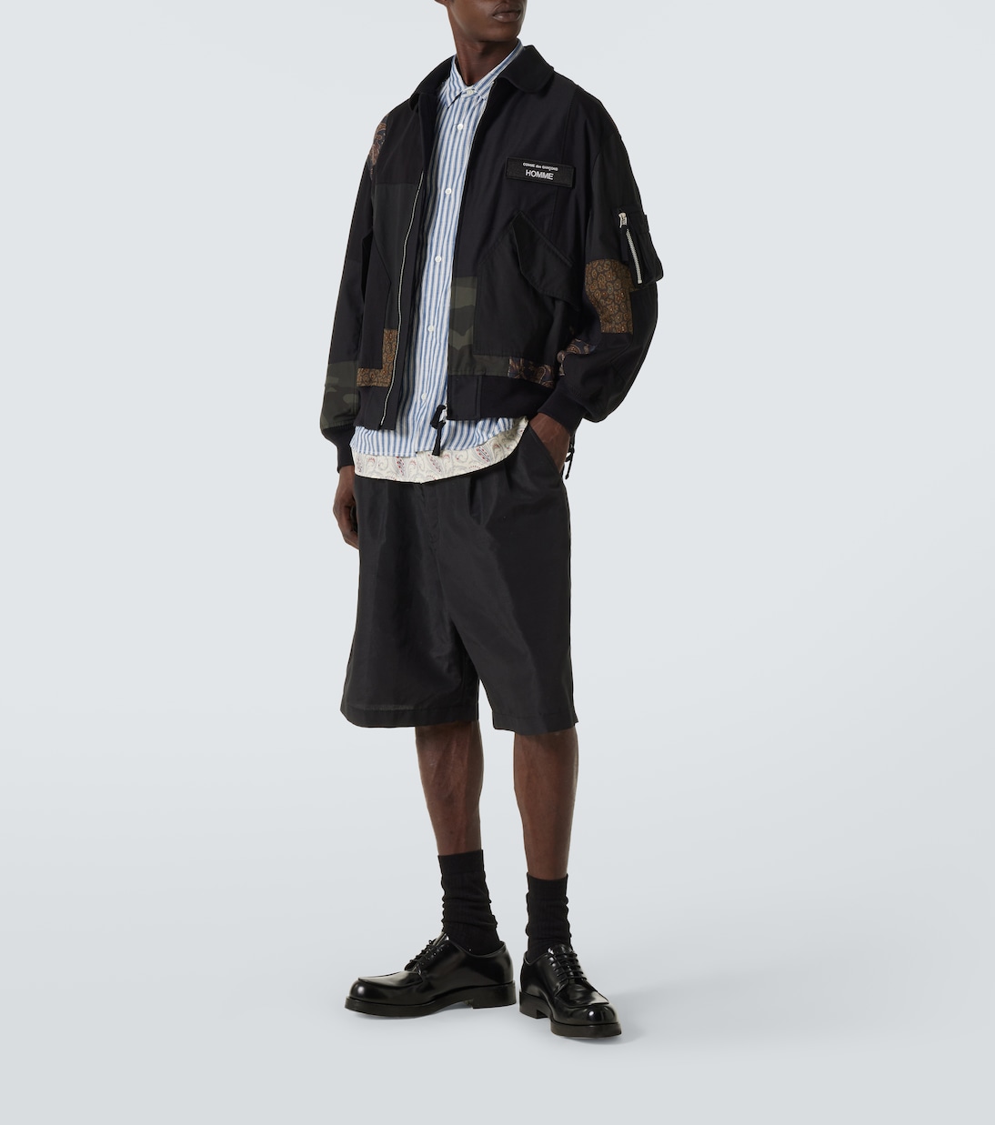 Camisa en sarga de algodón a rayas | Comme des Garçons Homme
