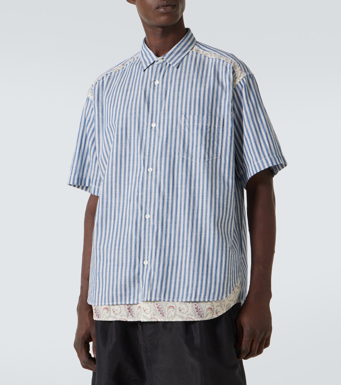 Camisa en sarga de algodón a rayas | Comme des Garçons Homme