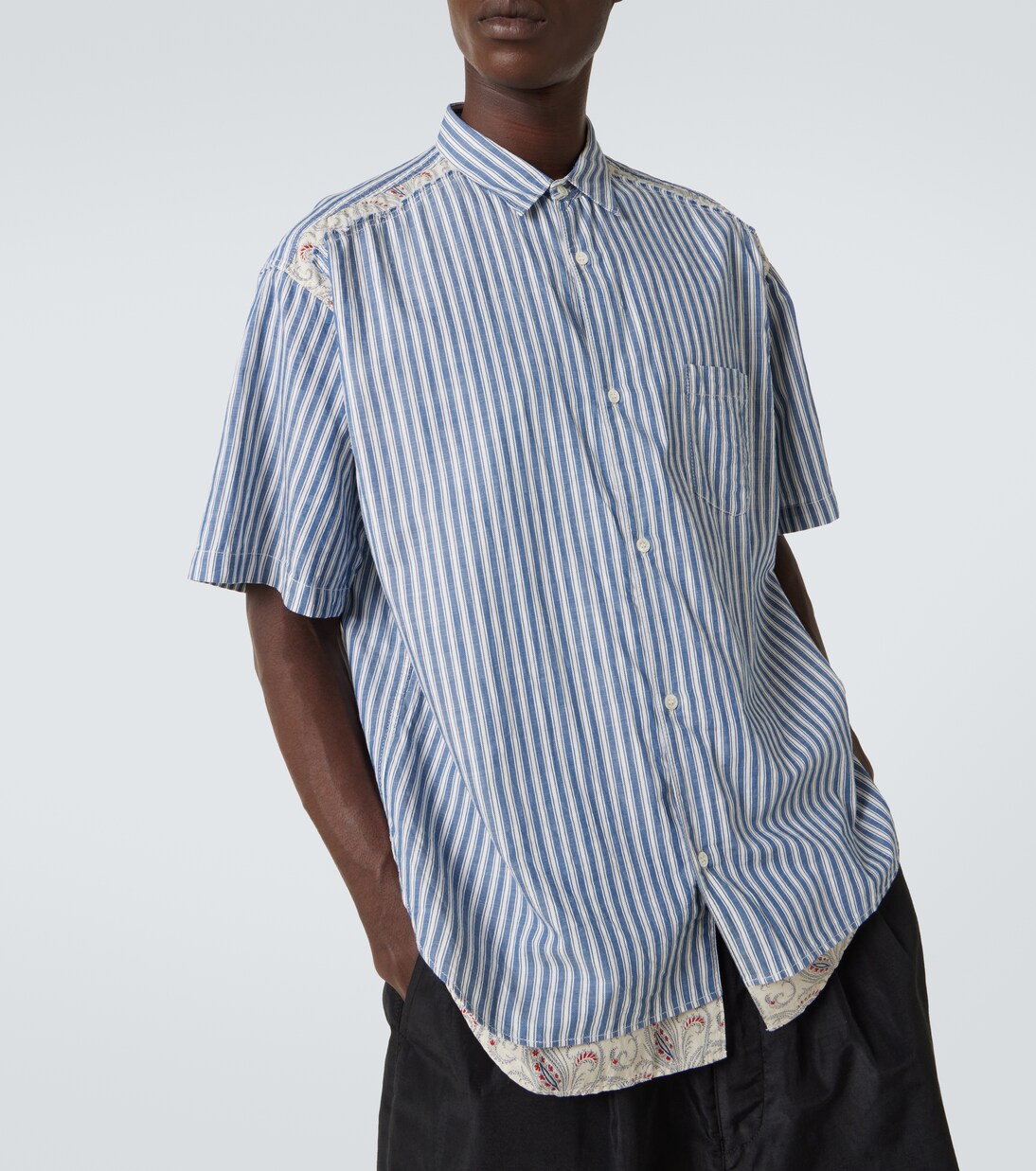 Camisa en sarga de algodón a rayas | Comme des Garçons Homme