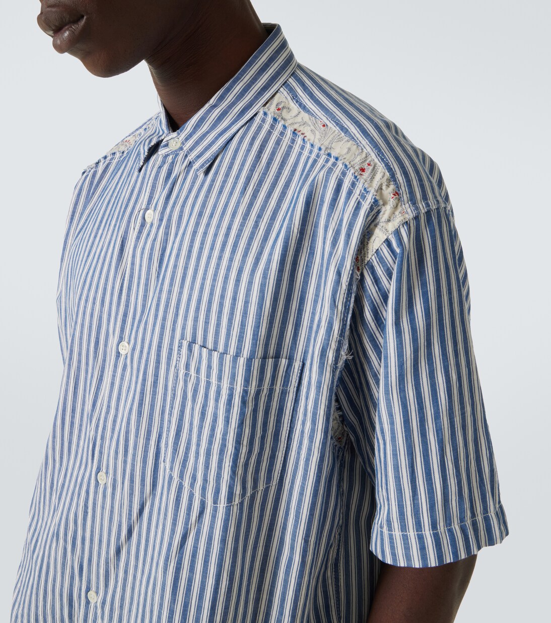 Camisa en sarga de algodón a rayas | Comme des Garçons Homme