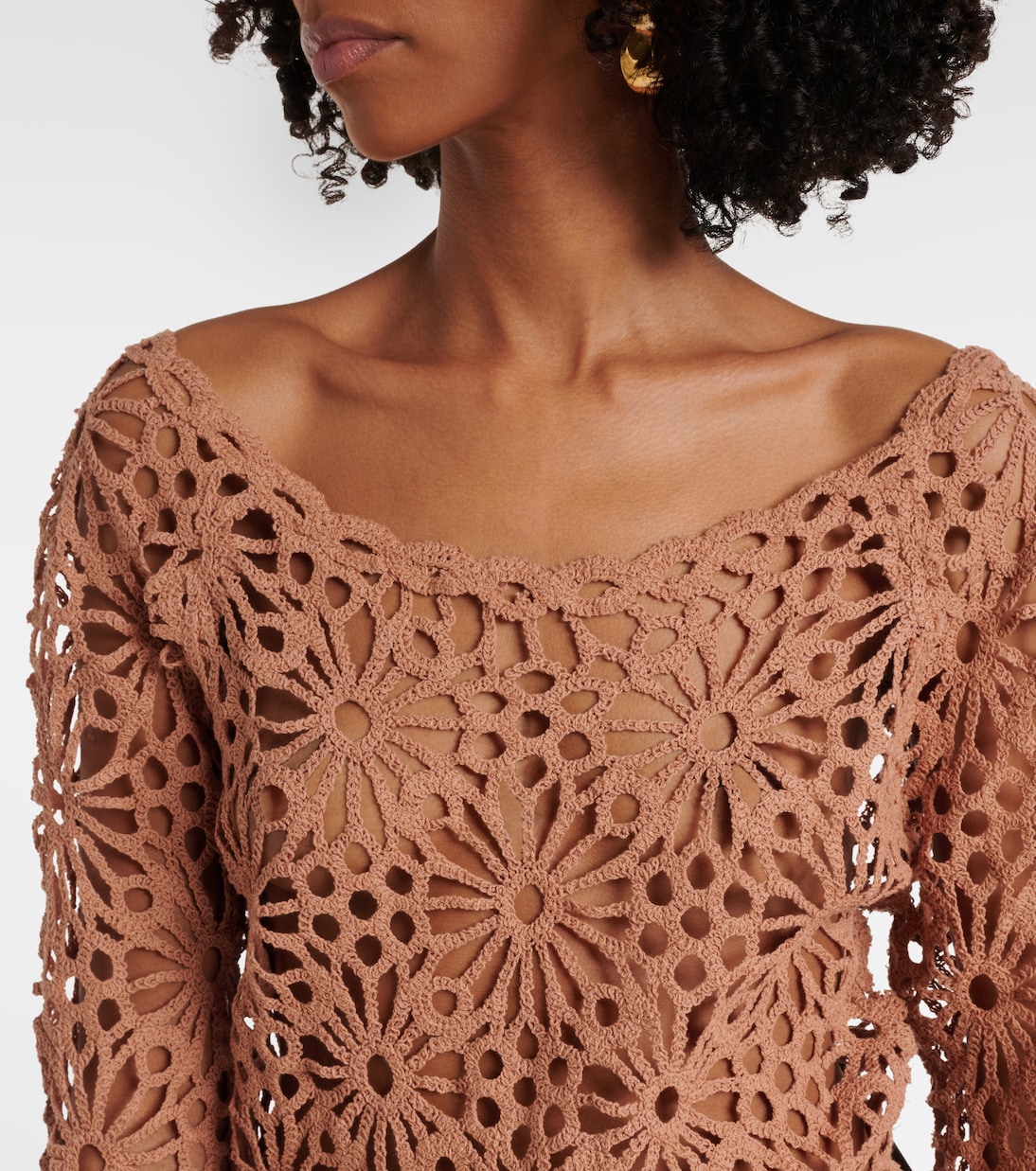 Off-shoulder cotton-blend top | Norma Kamali