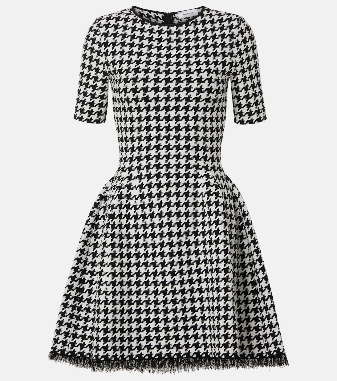 Abito corto in jacquard pied-de-poule | McQueen