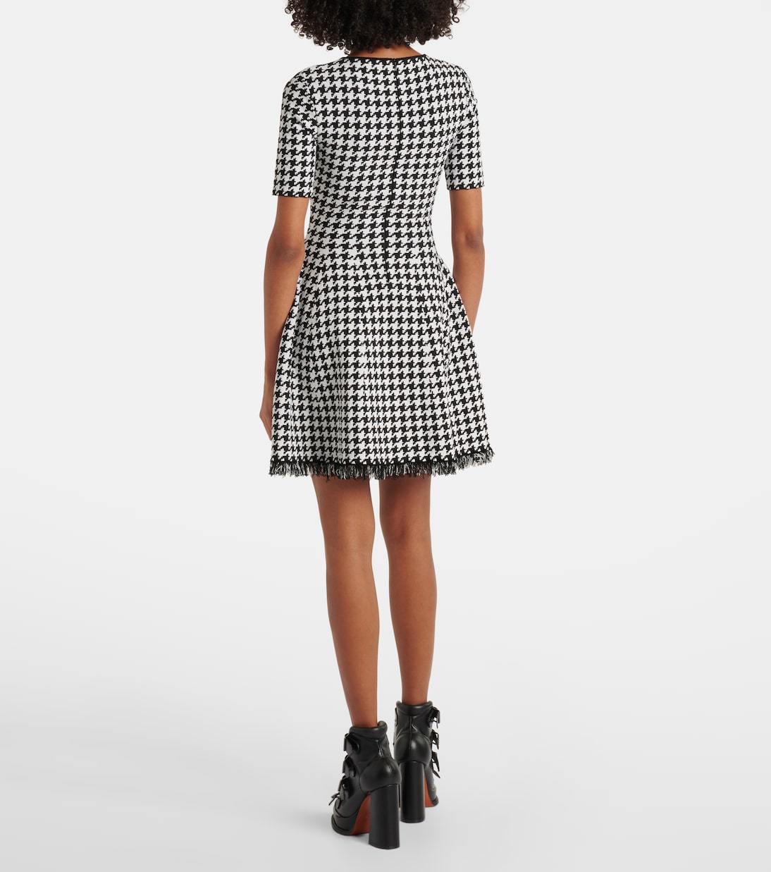 Abito corto in jacquard pied-de-poule | McQueen