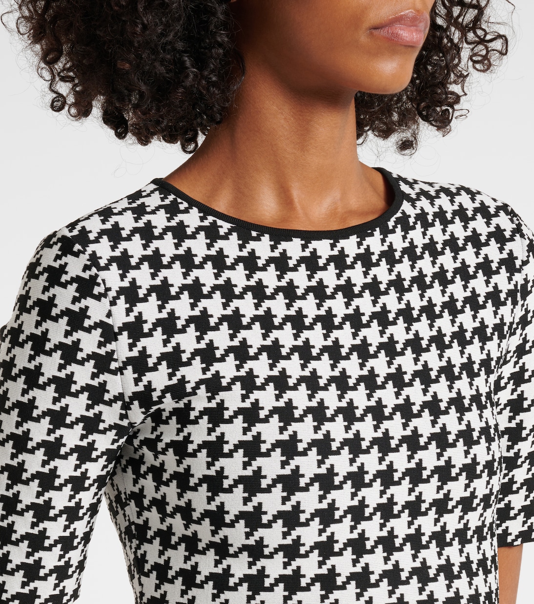 Abito corto in jacquard pied-de-poule | McQueen