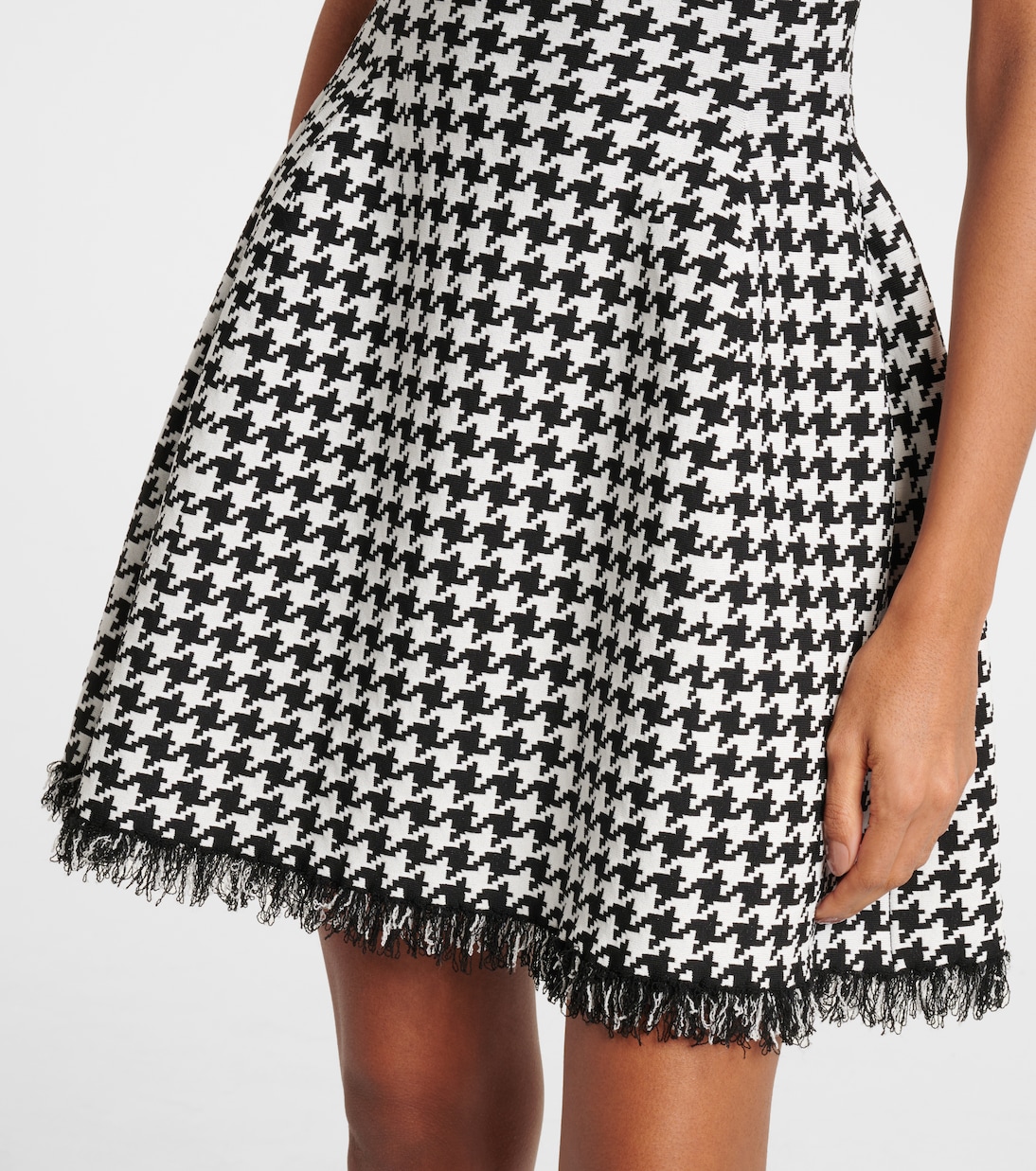 Abito corto in jacquard pied-de-poule | McQueen