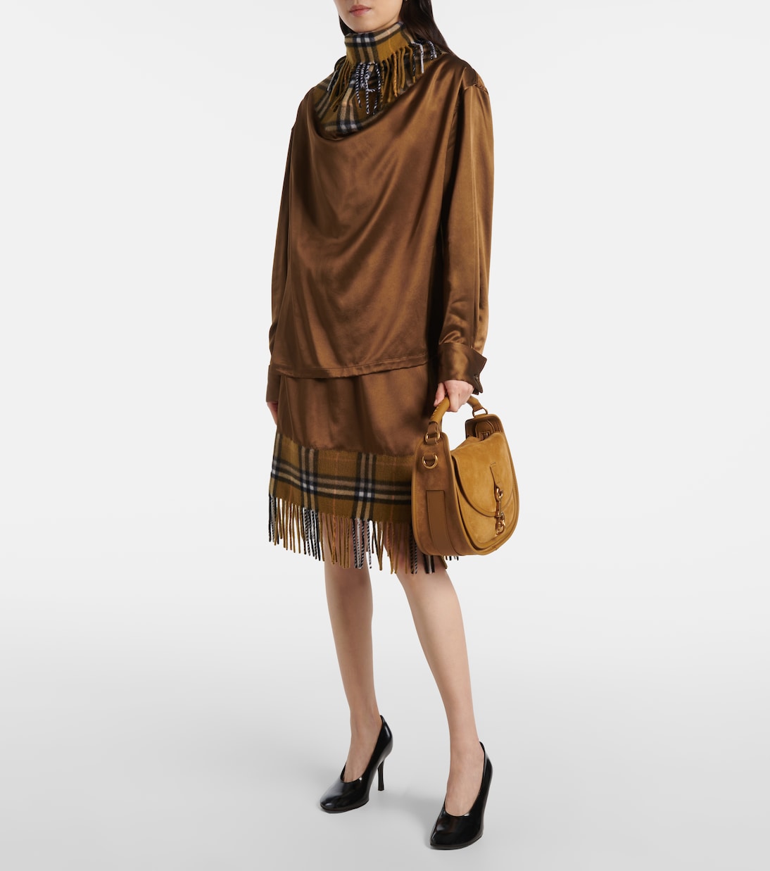 Borsa a spalla Clip Messanger in suede | Burberry