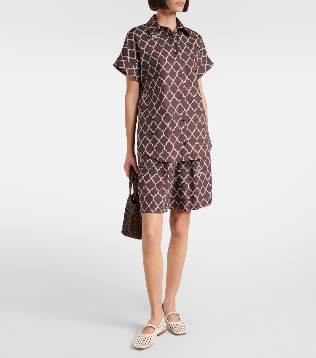 Bermuda Ululato in cotone a vita alta  | Max Mara