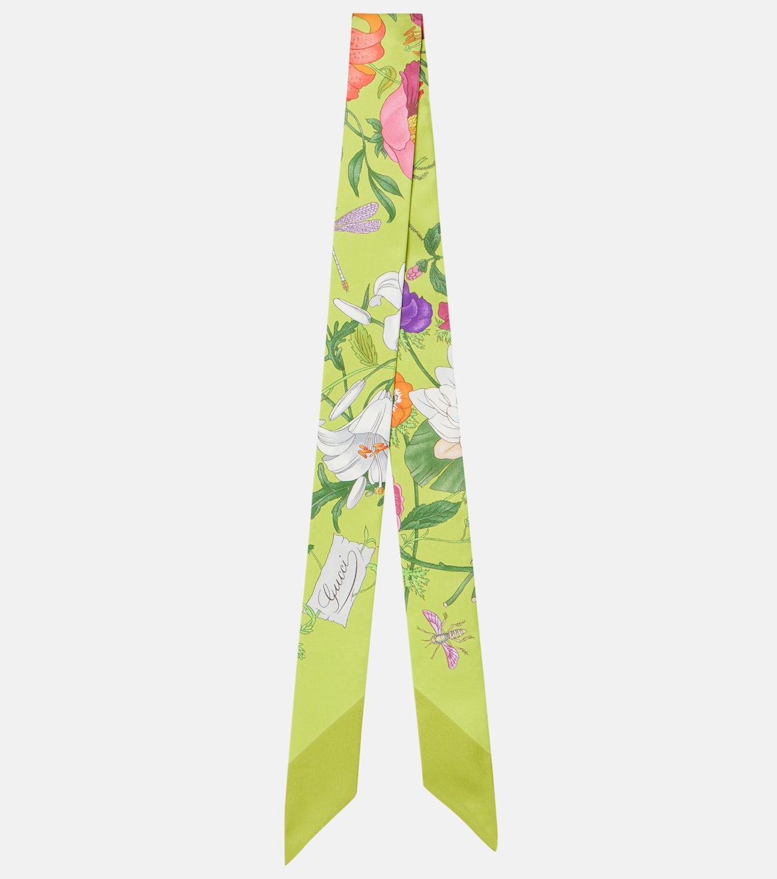 Sciarpa in seta twill GUCCI con motivo floreale per giovani trendsetter