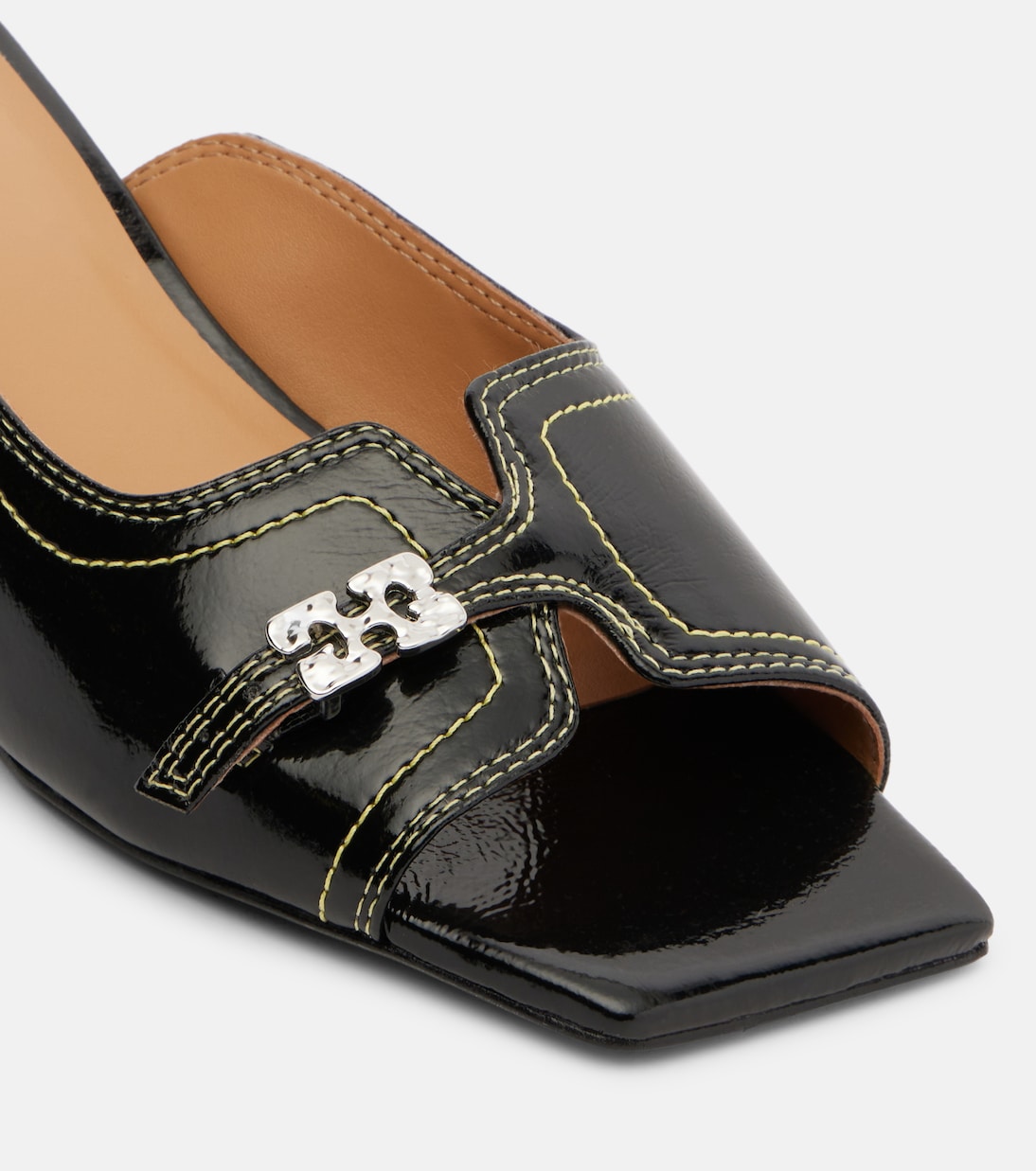 Wedge-Pantoletten Butterfly aus Leder | Ganni