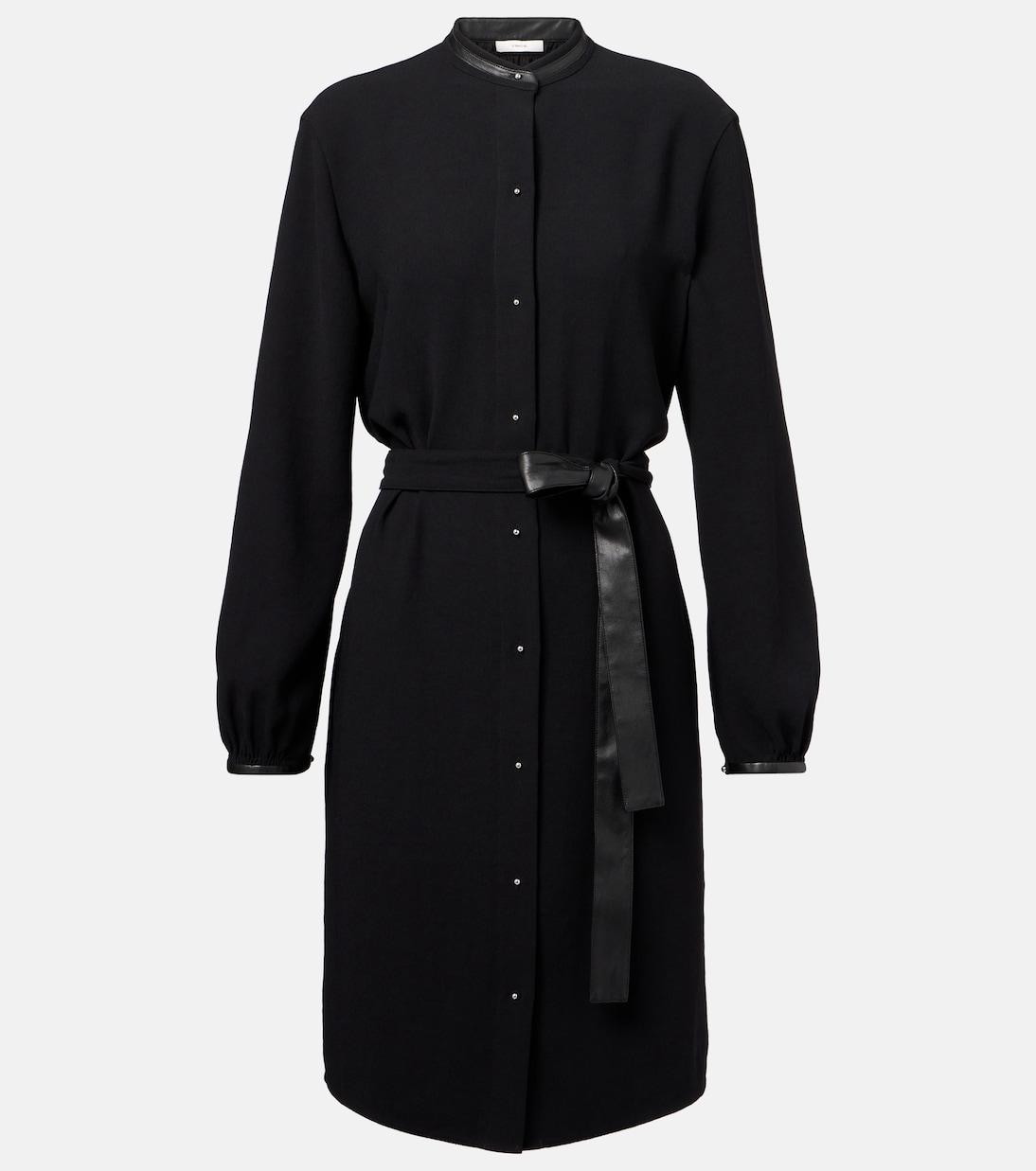 Hemdblusenkleid mit Lederimitat | Vince