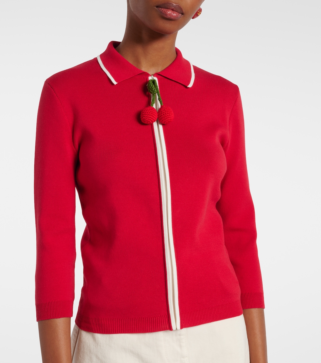 Cardigan in maglia di cotone a coste  | Valentino