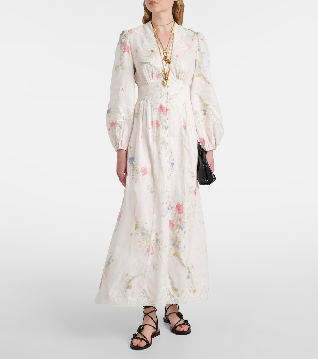 Midikleid Lucky aus Leinen mit Spitze | Zimmermann