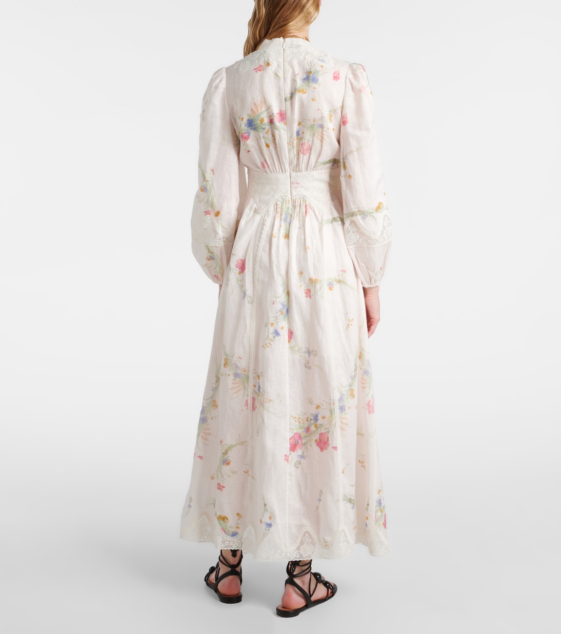 Midikleid Lucky aus Leinen mit Spitze | Zimmermann