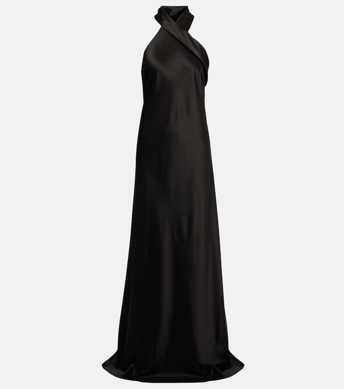 Satin halter neck gown | Galvan