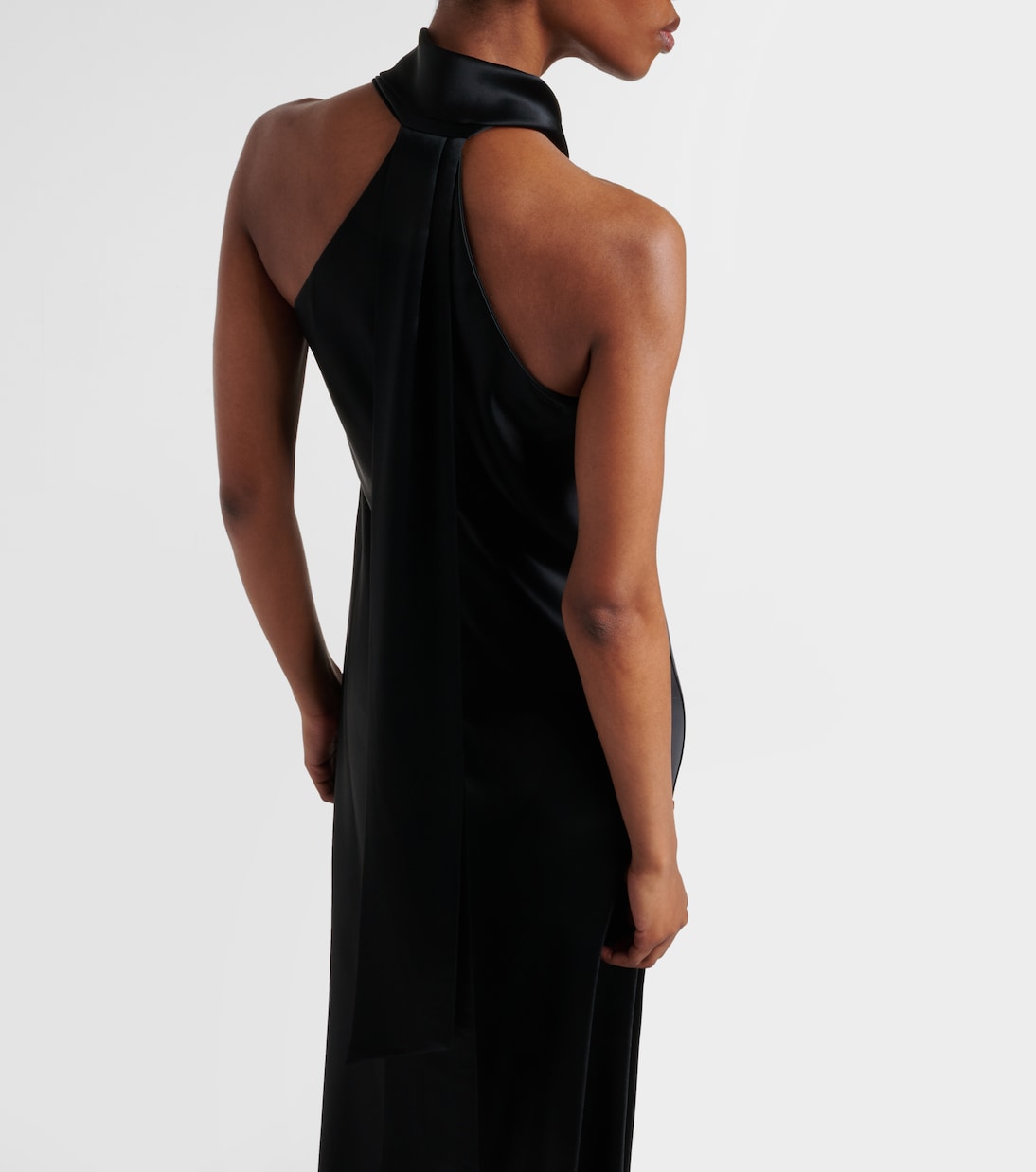 Satin halter neck gown | Galvan