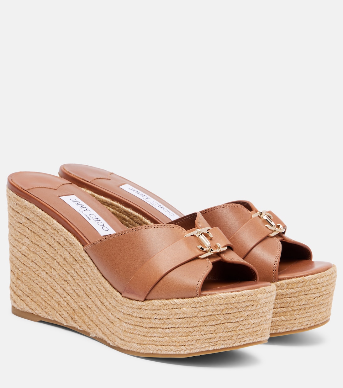 Wedge-Pantoletten Leda 100 aus Leder | Jimmy Choo