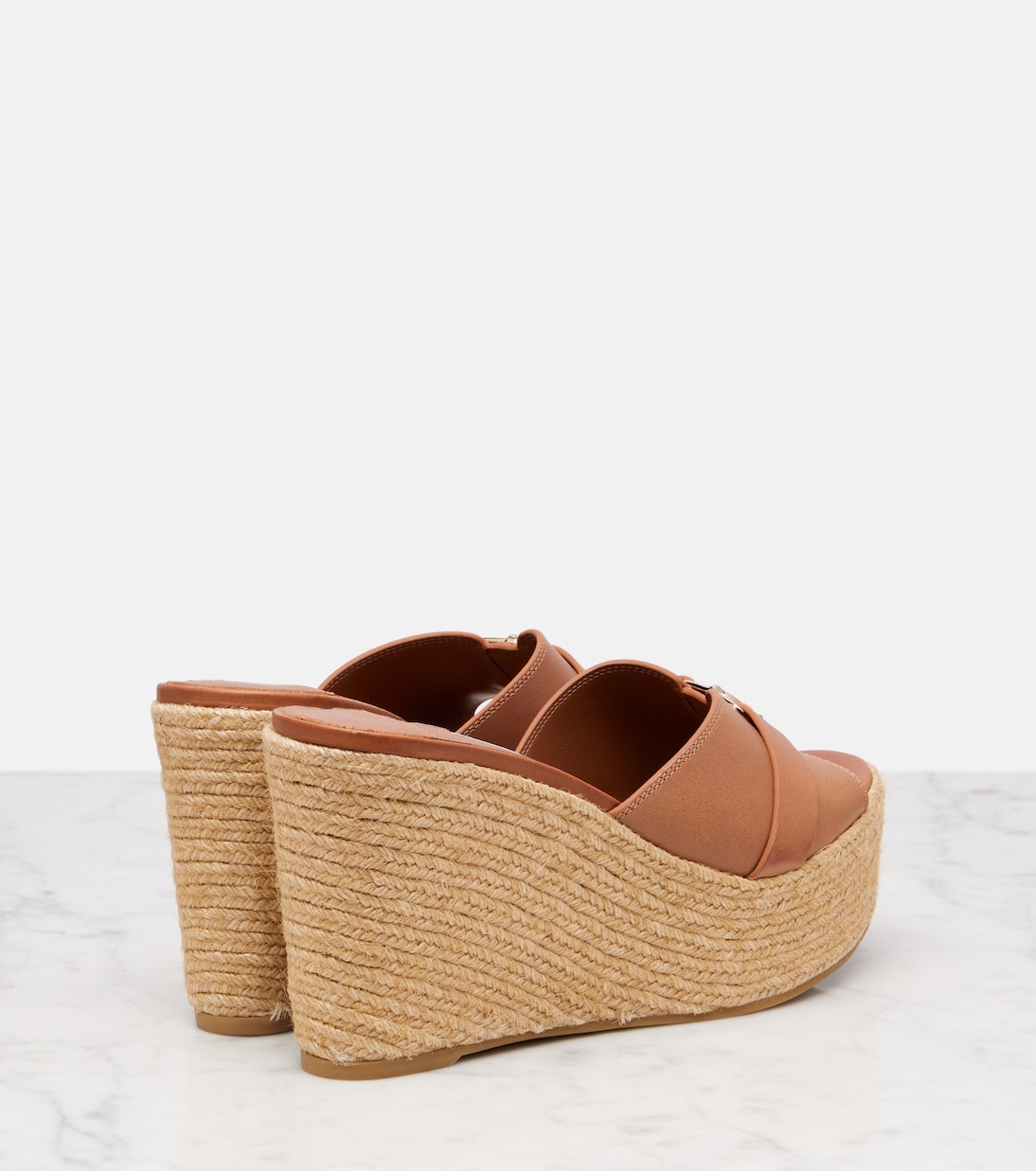 Wedge-Pantoletten Leda 100 aus Leder | Jimmy Choo
