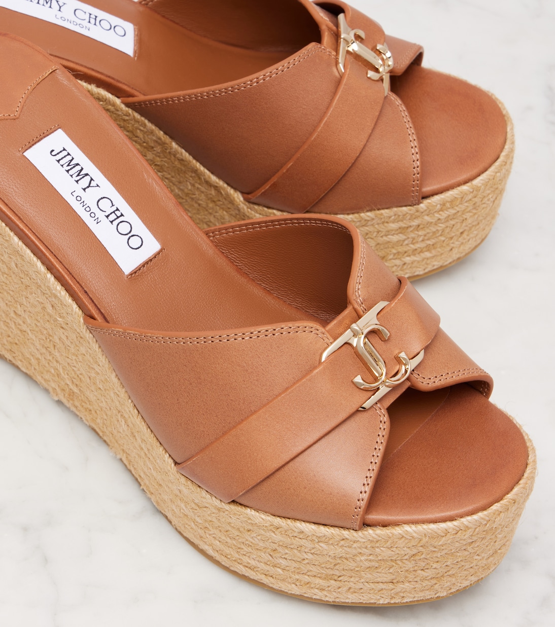 Wedge-Pantoletten Leda 100 aus Leder | Jimmy Choo