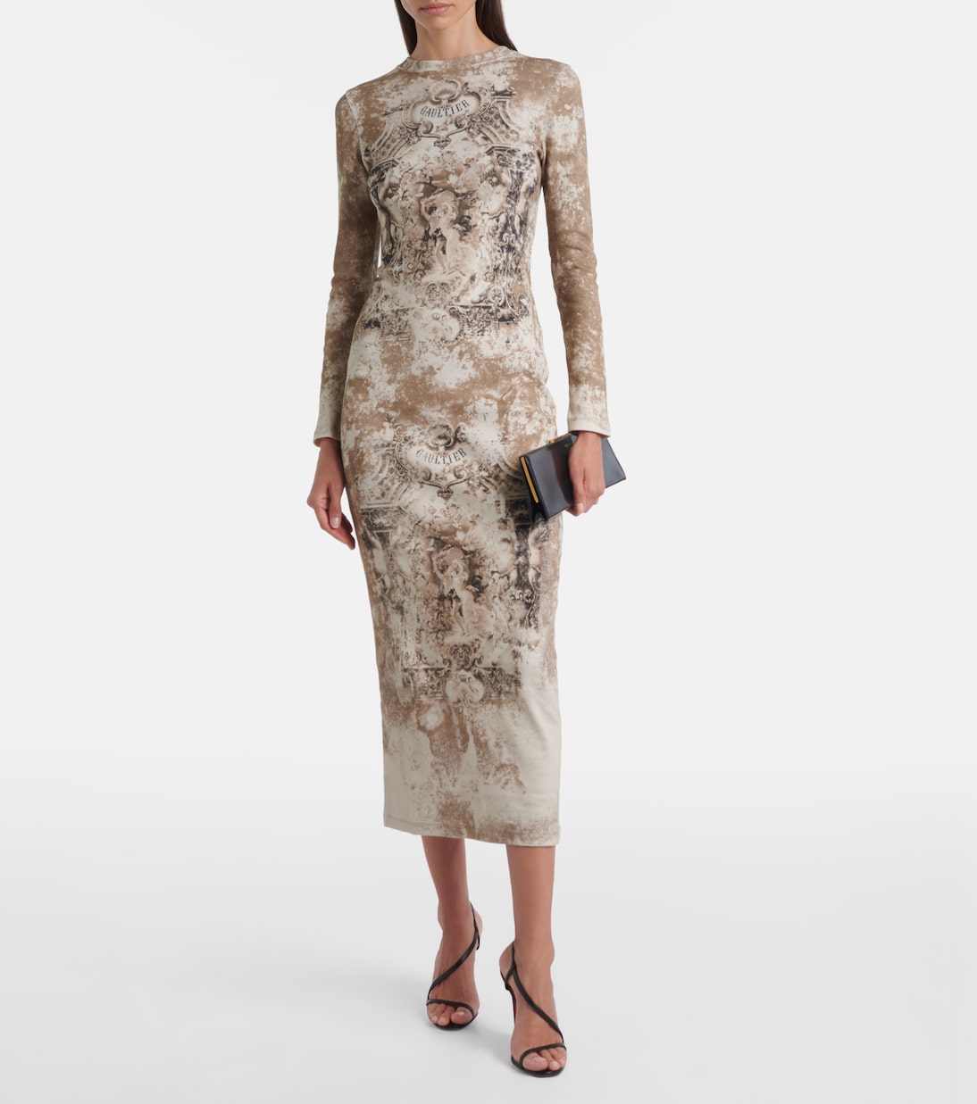 Médaillon cotton-blend jersey midi dress | Jean Paul Gaultier