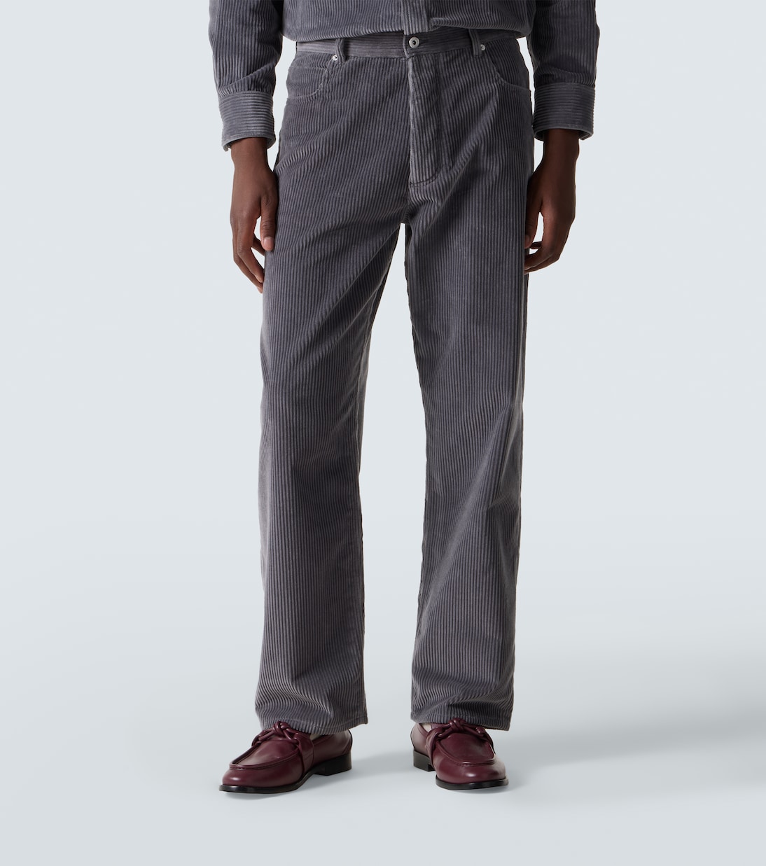 Matt cotton corduroy straight pants | Bottega Veneta