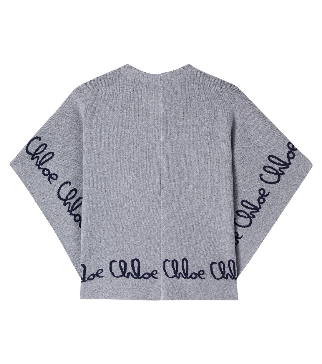 Logo cotton and wool cape | Chloé Kids
