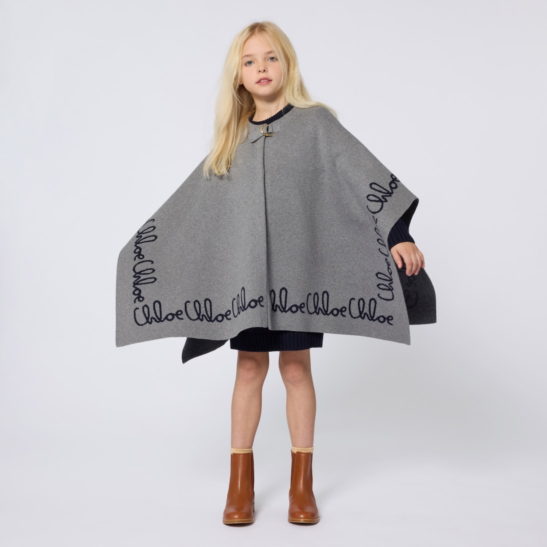 Cape aus Baumwolle und Wolle | Chloé Kids
