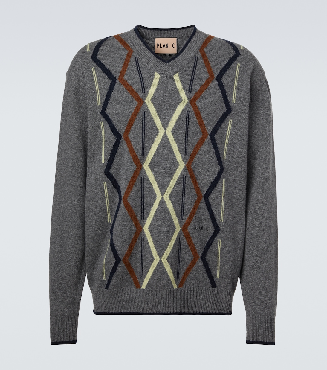 Intarsia wool and cashmere sweater | Plan C