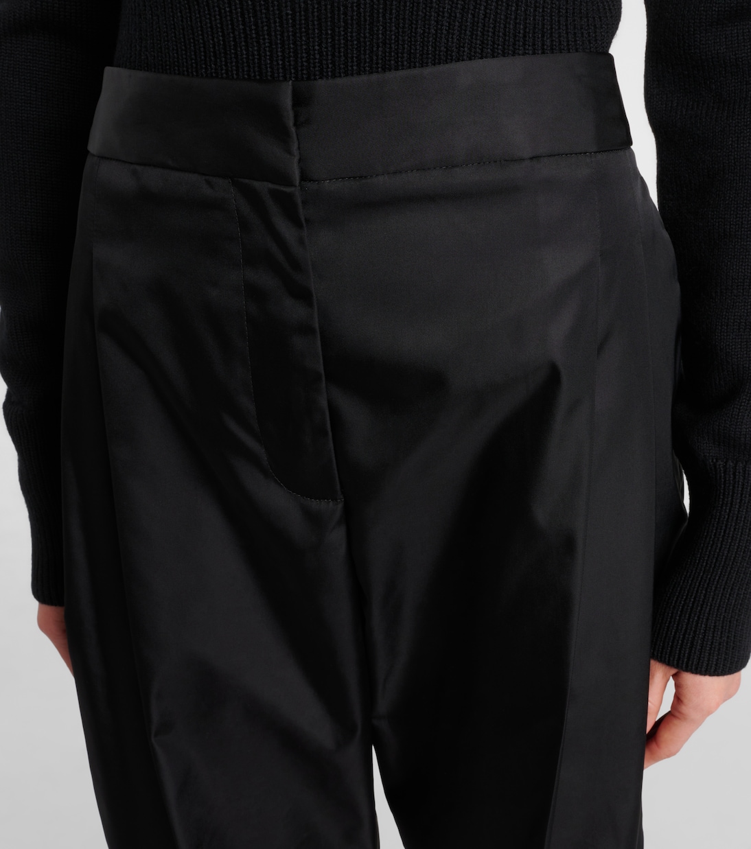 Cropped high-rise satin tapered pants | Alaïa