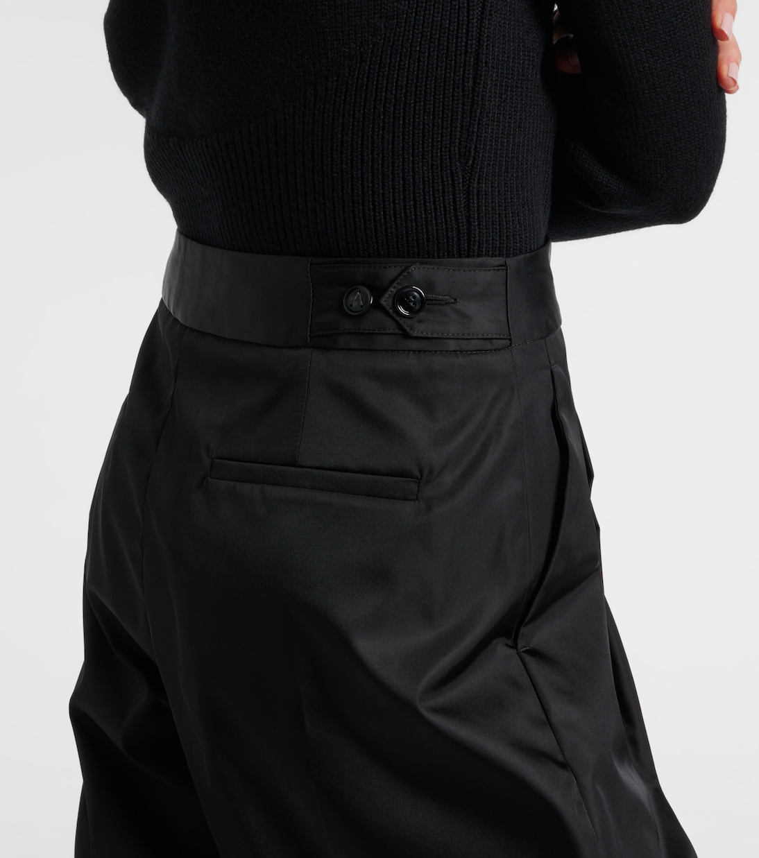 Cropped high-rise satin tapered pants | Alaïa