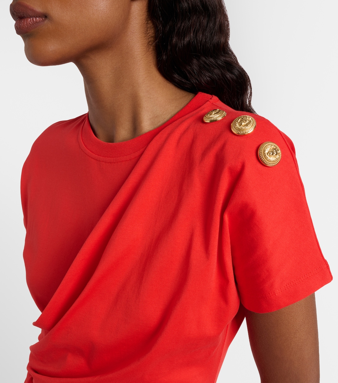 Draped cotton jersey T-shirt | Balmain