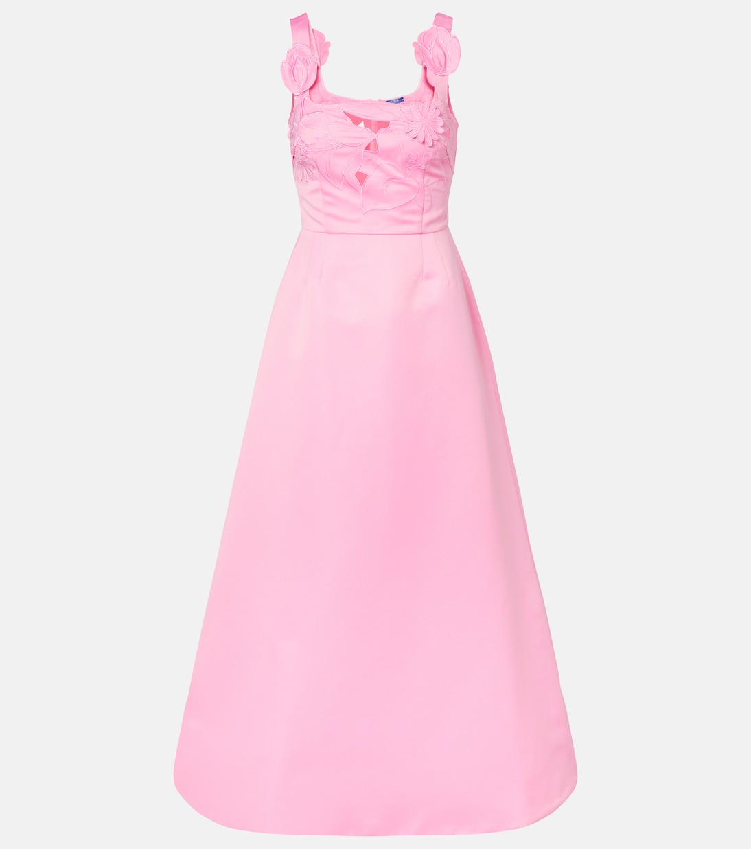 Vestido largo Rianne con aplique floral | Leo Lin
